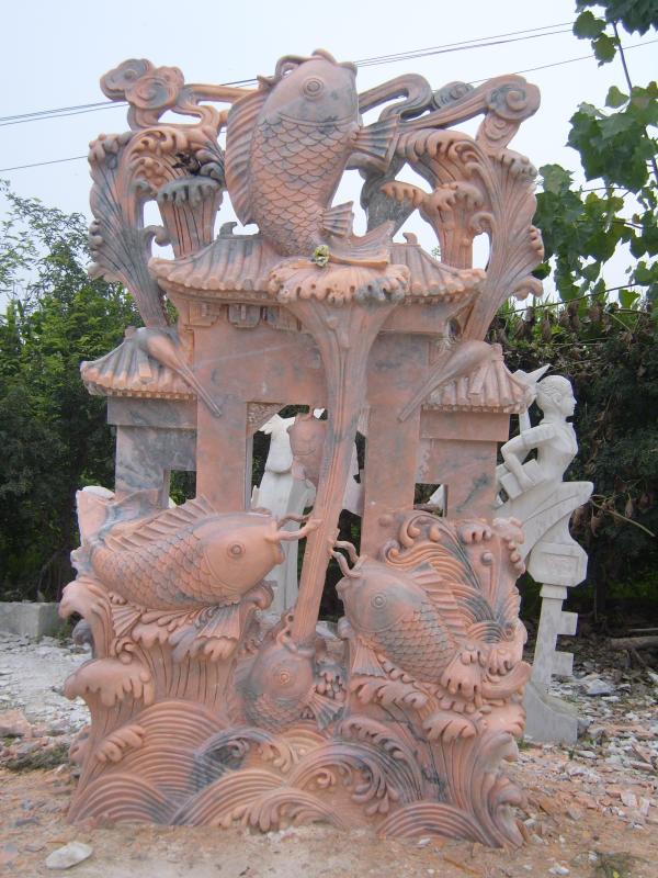 石雕魚(yú)噴水魚(yú)石雕 藝術(shù)與實(shí)用的完美融合