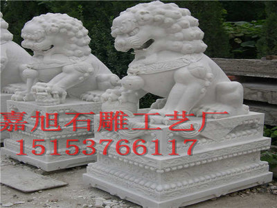 嘉旭石雕大型石獅擺件 傳承與精細(xì)鑄就的石雕典范